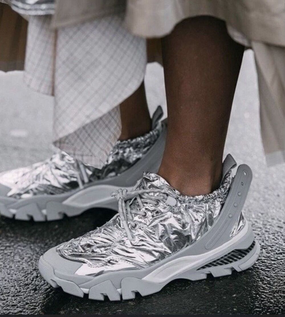 Calvin Klein Caramene Metallic Foil Sneakers Size- 6.5